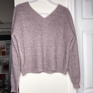 Lavender Sweater Knit Crop Top